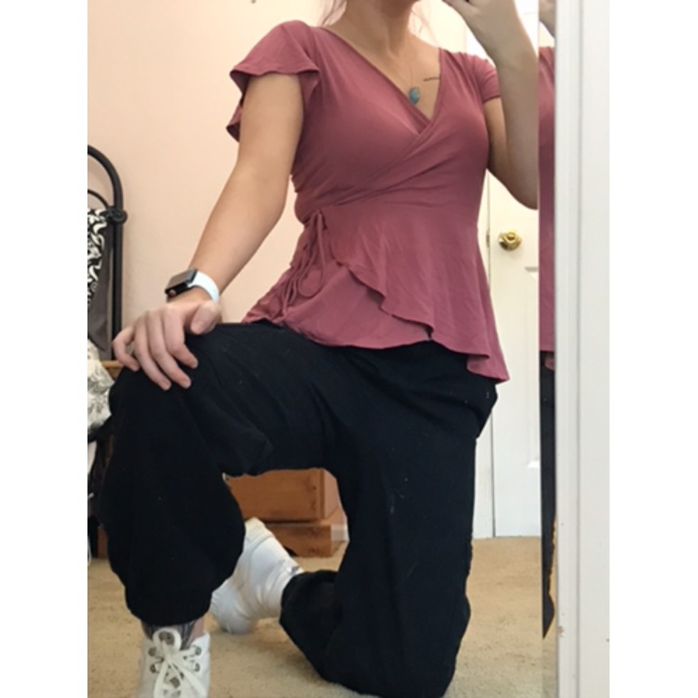 Pink Top with String to Cinch the Waist